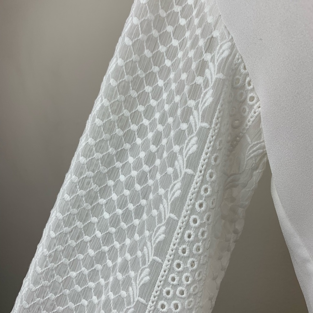 Club Monaco Lace Embroidered Blouse - White (Sold Out Online)